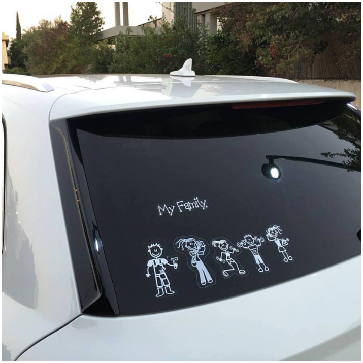 המשפחה שלי מדבקות לרכב מדבקות לאוטו מכונית אוטו מדבקות של משפחה על השמשה מדבקות דמויות ילדים אמהות הורים על האוטו מתנה יפה מומלץ