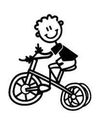 מדבקה של ילד על אופניים המשפחה שלי מדבקות לרכב משפחה