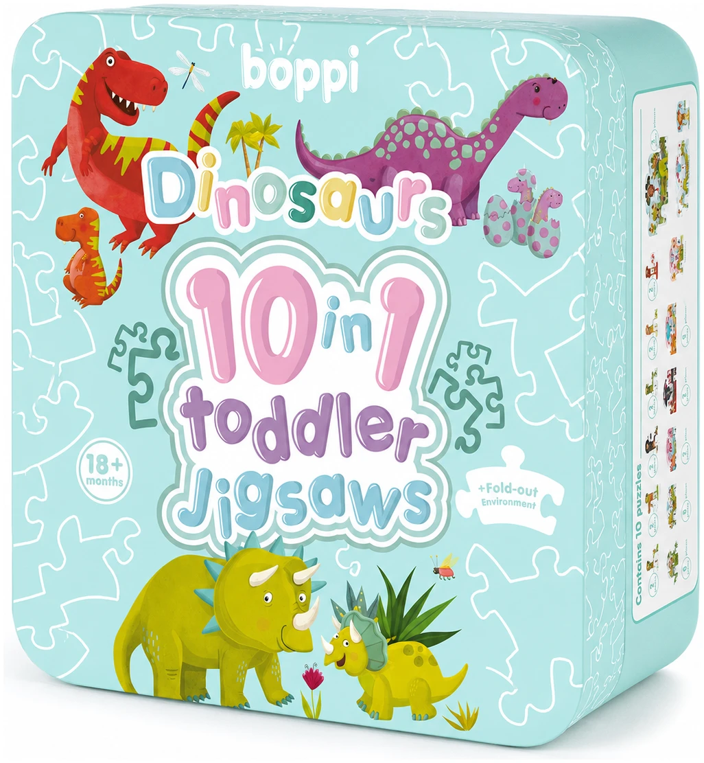 boppi-10-in-1-Puzzles-Dinosaurs-8 עשרה ב- 1 פאזל לקטנטנים - דינוזאור – תמונה 1